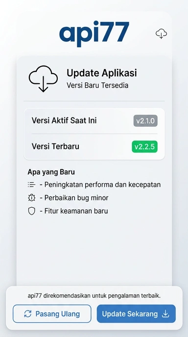 Riwayat Versi Terbaru api77 untuk Pengguna Android