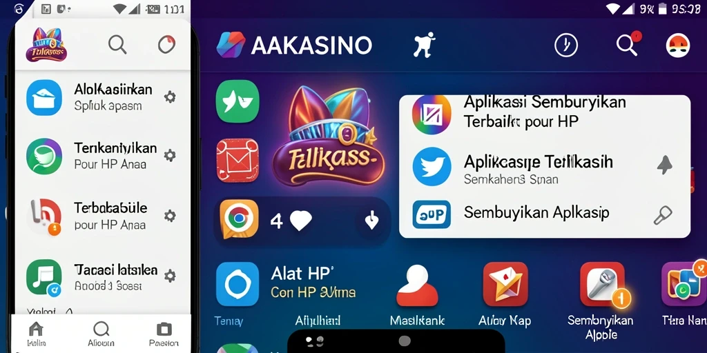 Screenshot AAKASINO menampilkan antarmuka sederhana untuk menyembunyikan aplikasi.
