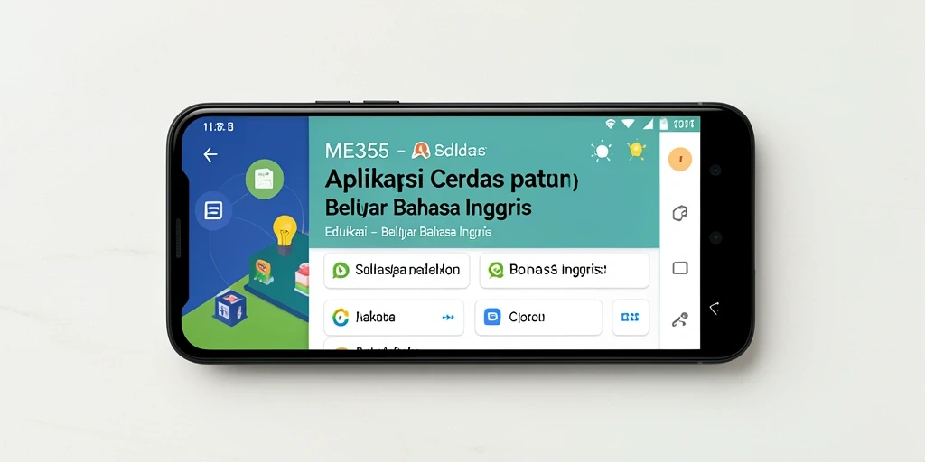 Antarmuka ME355 dengan fitur Belajar Bahasa Inggris yang interaktif.
