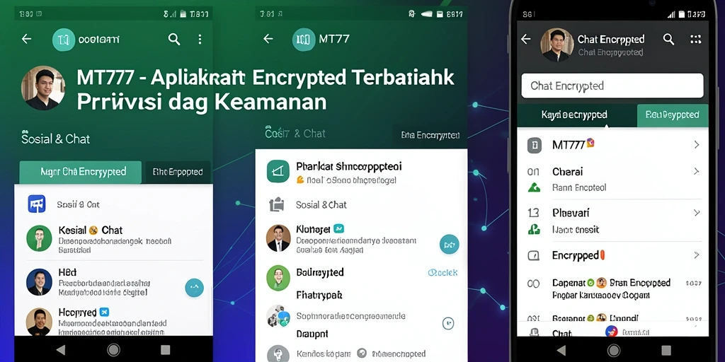 Tampilan antarmuka MT777 yang sederhana dan modern untuk chat yang aman.