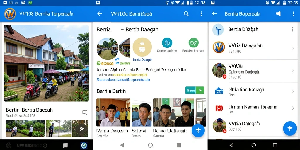 Antarmuka VW108 menampilkan berita daerah dengan jelas dan menarik.