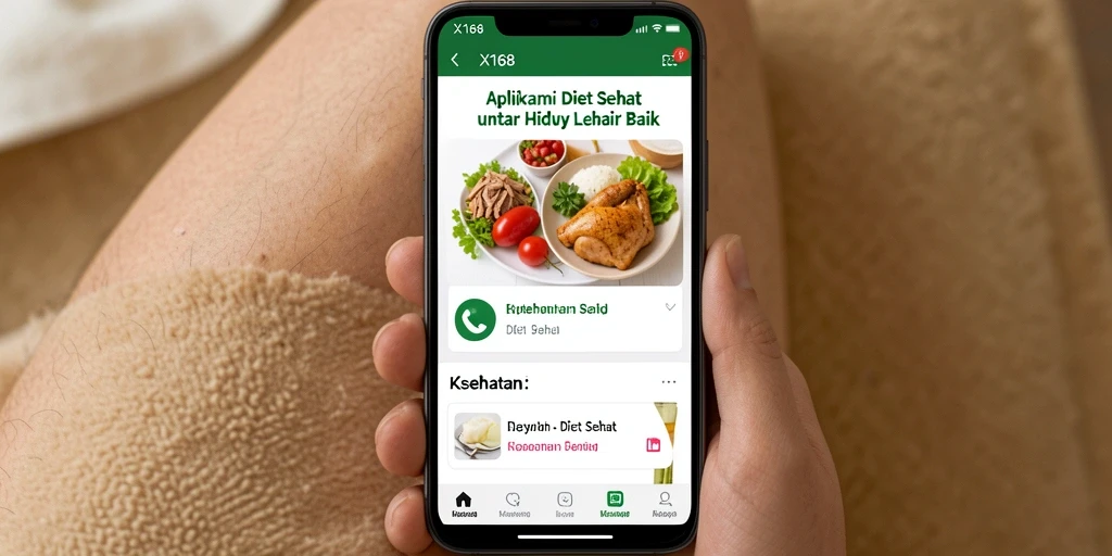 Antarmuka aplikasi X168 yang intuitif untuk Diet Sehat.