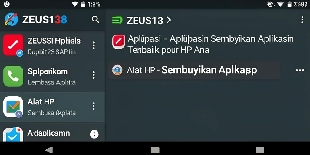 Tampilan antarmuka ZEUS138 yang ramah pengguna untuk menyembunyikan aplikasi.